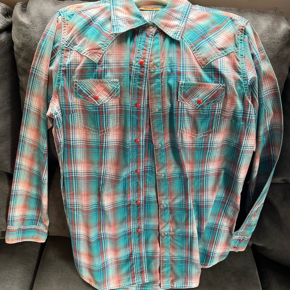 Girls button down snap collared shirt